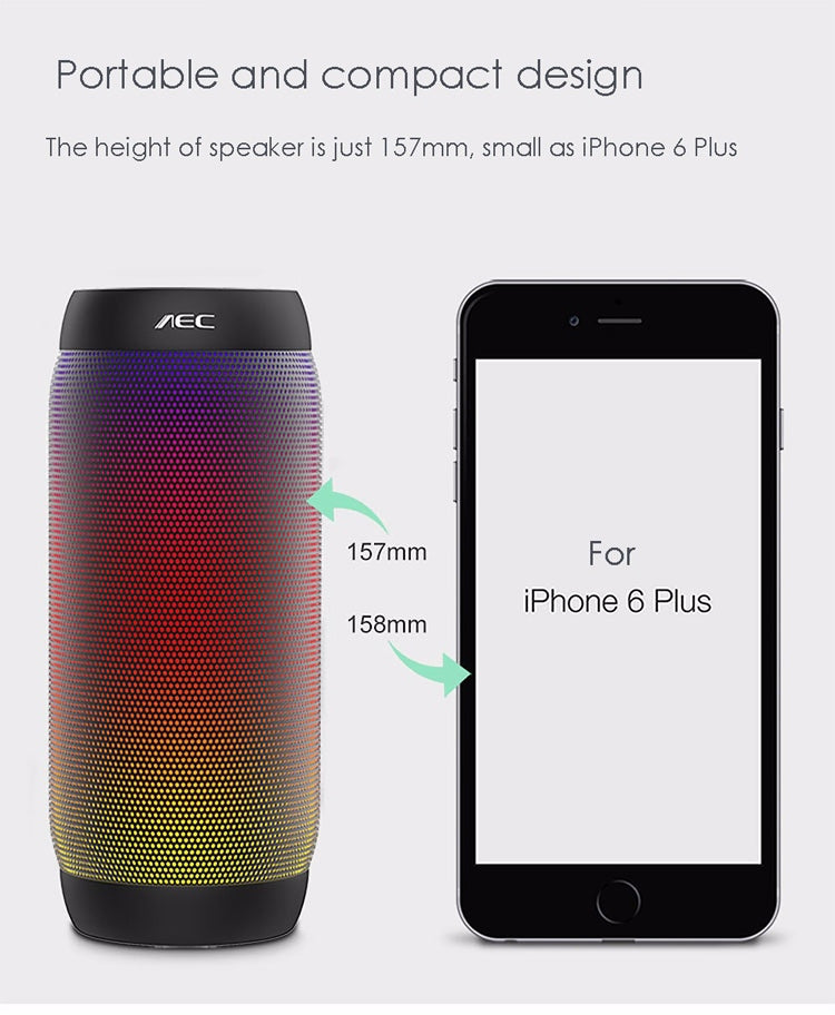مكبر صوت ستيريو عالي الدقة لاسلكي ملون LED BQ615 PRO، يجمع بين بلوتوث + مشغل بطاقة TF + راديو FM + AUX + NFC، BQ615 PRO
