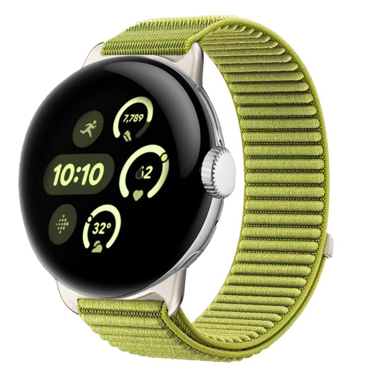 Woven Nylon Hook And Loop Fastener Metal Interface Watch Band, For Google Pixel Watch 4 / Watch 3 45mm, For Google Pixel Watch 4 / 3 / 2 / 1 41mm