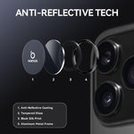 واقي عدسة كاميرا NORTHJO حلقة معدنية CD فيلم زجاج مقسى، لهواتف iPhone 17 Pro / 17 Pro Max