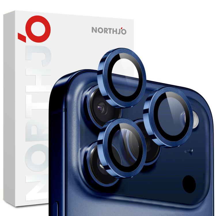 واقي عدسة كاميرا NORTHJO حلقة معدنية CD فيلم زجاج مقسى، لهواتف iPhone 17 Pro / 17 Pro Max