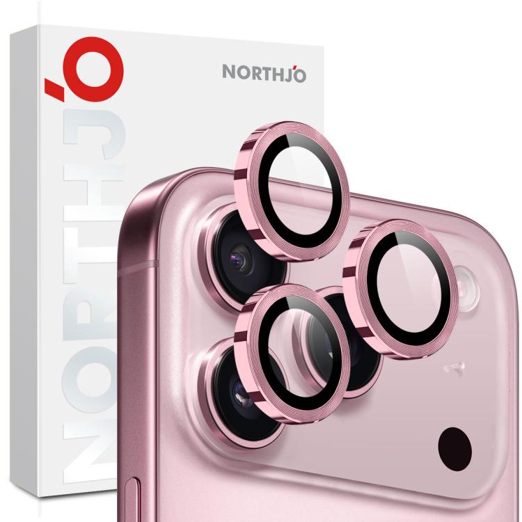 واقي عدسة كاميرا NORTHJO حلقة معدنية CD فيلم زجاج مقسى، لهواتف iPhone 17 Pro / 17 Pro Max