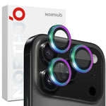 واقي عدسة كاميرا NORTHJO حلقة معدنية CD فيلم زجاج مقسى، لهواتف iPhone 17 Pro / 17 Pro Max