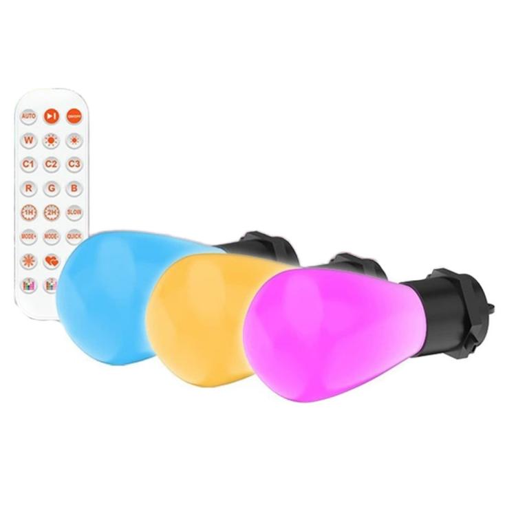 أضواء سلسلة خارجية ذكية RGBIC LED S14 مع تطبيق وتحكم صوتي، بلوتوث، 12 متر، 20 لمبة