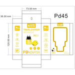GaN 45W PD3.0 + QC3.0 Fully Compatible Protocol Charger for Laptops / Tablets，US Plug, US Plug