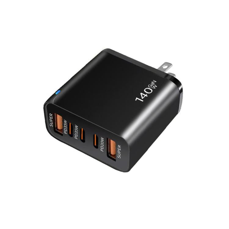 شاحن متعدد المنافذ TE-PD43 Type-C × 3، USB-A × 2 للهواتف المحمولة / الأجهزة اللوحية، قابس الولايات المتحدة، قابس الولايات المتحدة