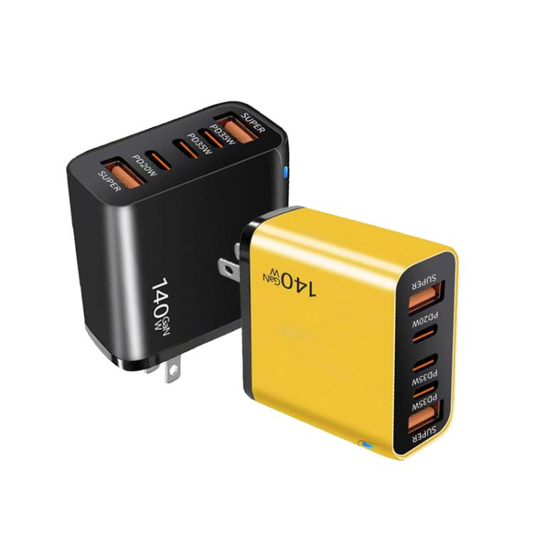 شاحن متعدد المنافذ TE-PD43 Type-C × 3، USB-A × 2 للهواتف المحمولة / الأجهزة اللوحية، قابس الولايات المتحدة، قابس الولايات المتحدة