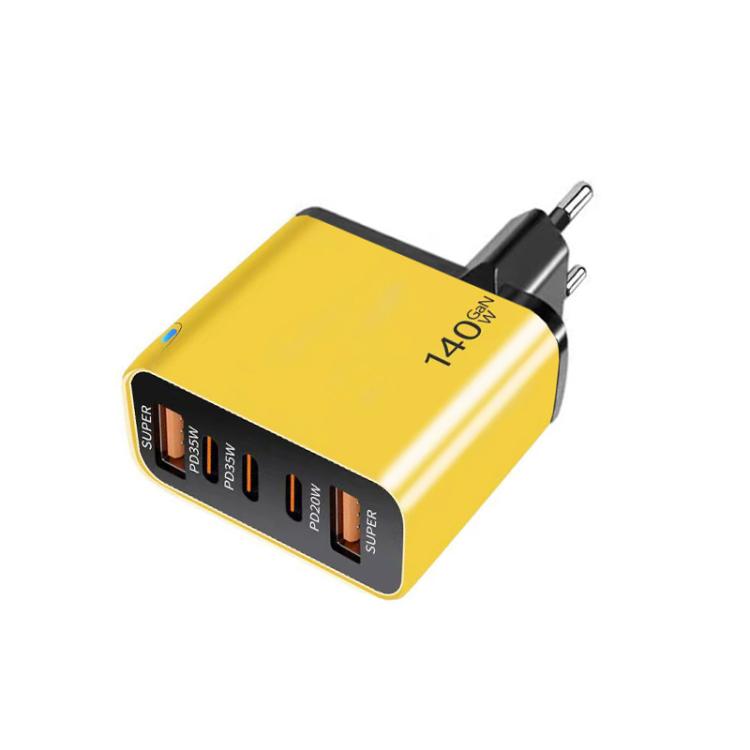 شاحن متعدد المنافذ TE-PD43 Type-C × 3، USB-A × 2 للهواتف المحمولة / الأجهزة اللوحية، قابس الاتحاد الأوروبي، قابس الاتحاد الأوروبي