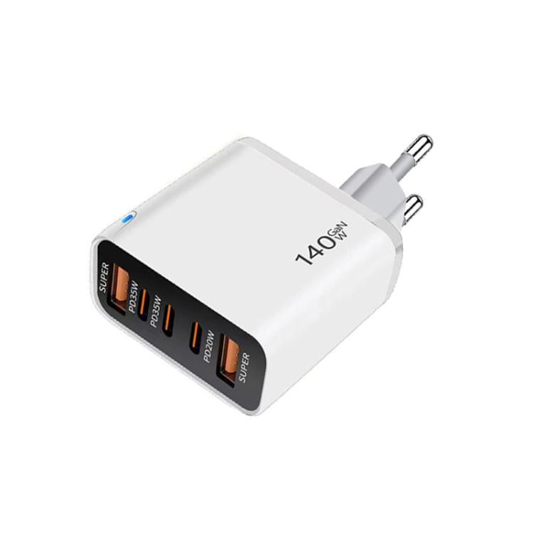 شاحن متعدد المنافذ TE-PD43 Type-C × 3، USB-A × 2 للهواتف المحمولة / الأجهزة اللوحية، قابس الاتحاد الأوروبي، قابس الاتحاد الأوروبي