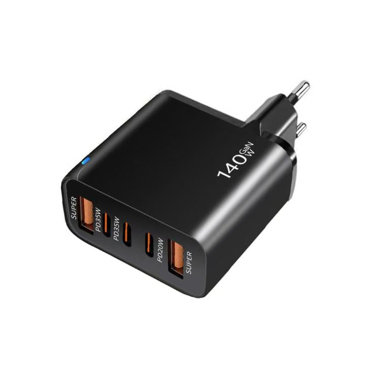 شاحن متعدد المنافذ TE-PD43 Type-C × 3، USB-A × 2 للهواتف المحمولة / الأجهزة اللوحية، قابس الاتحاد الأوروبي، قابس الاتحاد الأوروبي