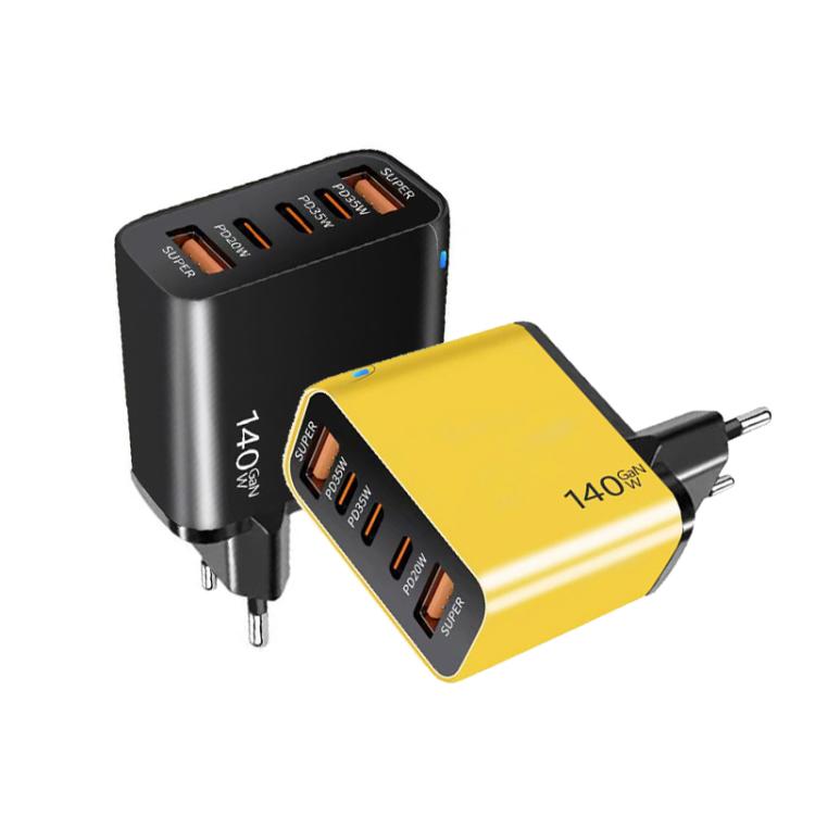 شاحن متعدد المنافذ TE-PD43 Type-C × 3، USB-A × 2 للهواتف المحمولة / الأجهزة اللوحية، قابس الاتحاد الأوروبي، قابس الاتحاد الأوروبي