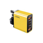 شاحن متعدد المنافذ TE-PD43 Type-C x 3، USB-A x 2 للهواتف المحمولة / الأجهزة اللوحية، قابس المملكة المتحدة، قابس المملكة المتحدة