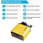 شاحن متعدد المنافذ TE-PD43 Type-C x 3، USB-A x 2 للهواتف المحمولة / الأجهزة اللوحية، قابس المملكة المتحدة، قابس المملكة المتحدة