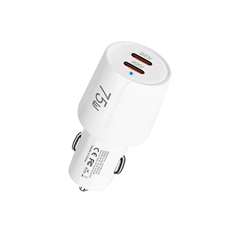 شاحن سيارة سريع مزدوج المنفذ TE-P66 بقوة 75 واط مع منفذي Type-C و PD45W، TE-P66