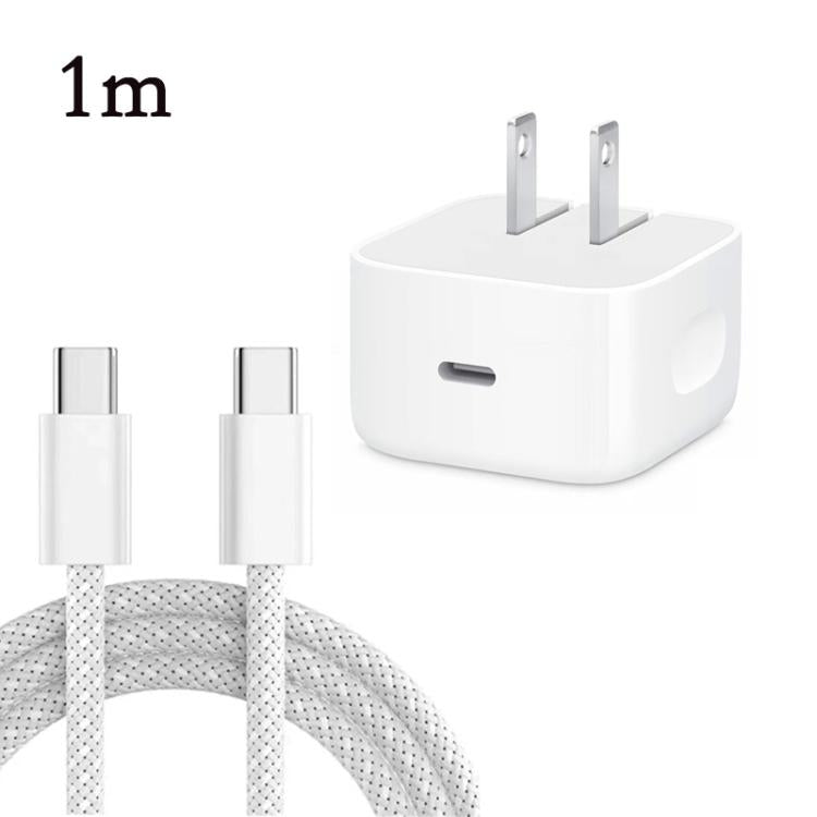 شاحن قابل للطي A3365 PD40W USB-C / Type-C مع كابل بيانات Type-C إلى Type-C، قابس الولايات المتحدة، قابس الولايات المتحدة + كابل Type-C بطول 1 متر، قابس الولايات المتحدة + كابل Type-C بطول 2 متر