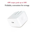 شاحن قابل للطي A3365 PD40W USB-C / Type-C مع كابل بيانات Type-C إلى Type-C، قابس الولايات المتحدة، قابس الولايات المتحدة + كابل Type-C بطول 1 متر، قابس الولايات المتحدة + كابل Type-C بطول 2 متر