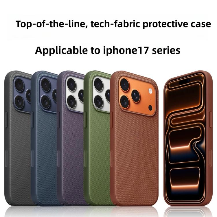 غطاء هاتف من TPU مع نسيج تقني رسمي وزر كاميرا ذكي ومغناطيس MagSafe، لهواتف iPhone 17 Pro Max و iPhone 17 Pro