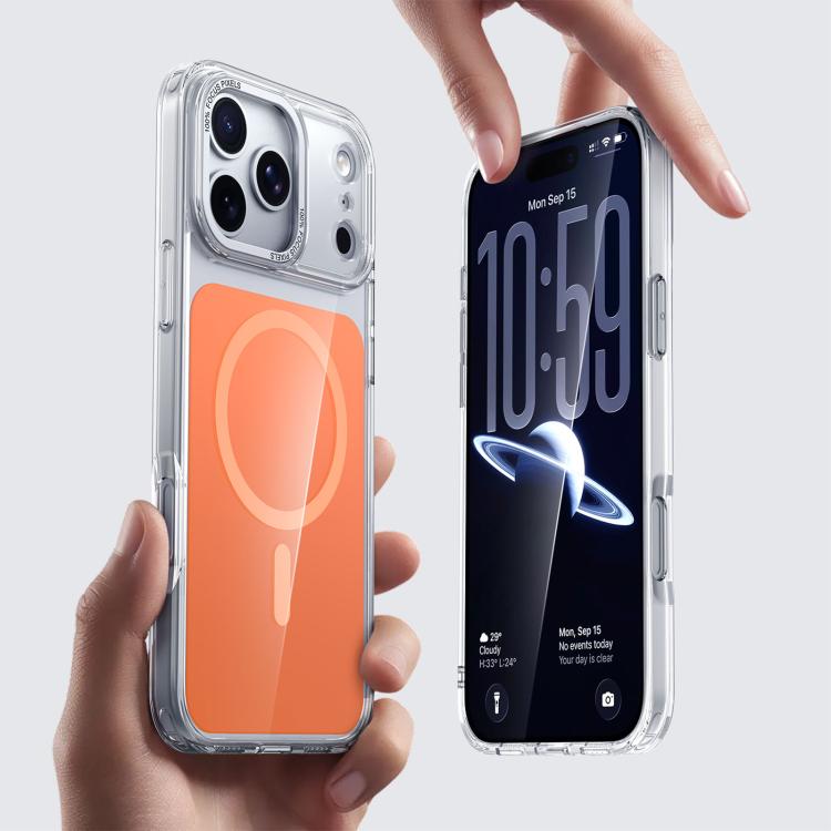 غطاء هاتف شفاف من Kalebol مع ملمس جلدي مغناطيسي MagSafe، لهواتف iPhone 17 Pro Max و iPhone 17 Pro و iPhone 17 و iPhone Air