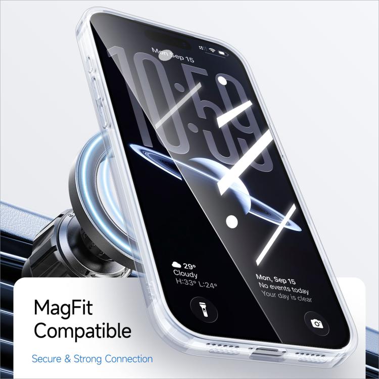 غطاء هاتف شفاف من Kalebol مع ملمس جلدي مغناطيسي MagSafe، لهواتف iPhone 17 Pro Max و iPhone 17 Pro و iPhone 17 و iPhone Air