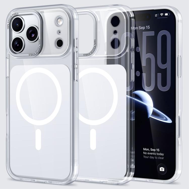 غطاء هاتف شفاف من Kalebol مع ملمس جلدي مغناطيسي MagSafe، لهواتف iPhone 17 Pro Max و iPhone 17 Pro و iPhone 17 و iPhone Air