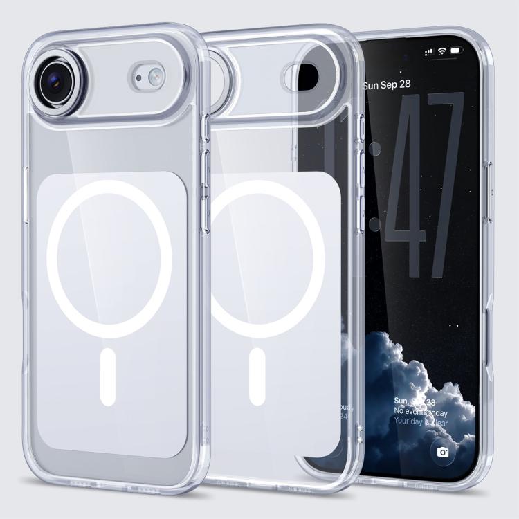 غطاء هاتف شفاف من Kalebol مع ملمس جلدي مغناطيسي MagSafe، لهواتف iPhone 17 Pro Max و iPhone 17 Pro و iPhone 17 و iPhone Air