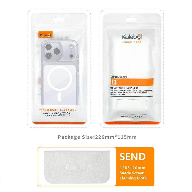 غطاء هاتف شفاف من Kalebol مع ملمس جلدي مغناطيسي MagSafe، لهواتف iPhone 17 Pro Max و iPhone 17 Pro و iPhone 17 و iPhone Air