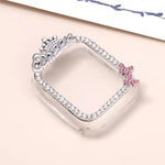 غطاء ساعة من البلاستيك المجوف مزين بألماس على شكل تاج، لساعة آبل السلسلة 6 / 5 / 4 و SE 44مم، لساعة آبل السلسلة 6 / 5 / 4 و SE 40مم، لساعة آبل السلسلة 10 / 11 46مم، لساعة آبل السلسلة 10 / 11 42مم، لساعة آبل السلسلة 9 / 8 / 7 45مم