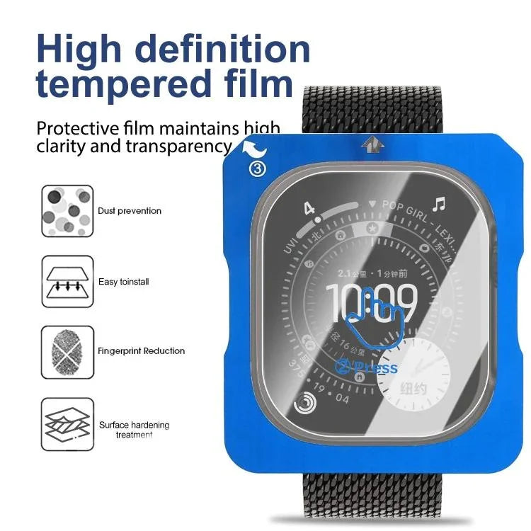 فيلم زجاج مقسى مقاوم للبصمات عالي الدقة مع تغطية كاملة وسهل التركيب، لسلسلة Apple Watch Ultra 3 / 2 / 1 مقاس 49مم