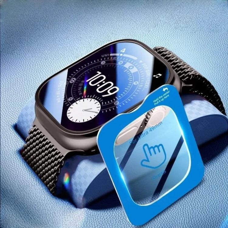 فيلم زجاج مقسى مقاوم للبصمات عالي الدقة مع تغطية كاملة وسهل التركيب، لسلسلة Apple Watch Ultra 3 / 2 / 1 مقاس 49مم