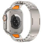 حزام ساعة من الفولاذ المقاوم للصدأ مع إبزيم فراشة سريع الفتح على شكل H، لسلسلة Apple Watch مقاسات 44مم / 45مم / 46مم / 49مم، لسلسلة Apple Watch مقاسات 42مم / 41مم / 40مم / 38مم