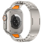 حزام ساعة من الفولاذ المقاوم للصدأ مع إبزيم فراشة سريع الفتح على شكل H، لسلسلة Apple Watch مقاسات 44مم / 45مم / 46مم / 49مم، لسلسلة Apple Watch مقاسات 42مم / 41مم / 40مم / 38مم