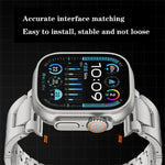 حزام ساعة من الفولاذ المقاوم للصدأ مع إبزيم فراشة سريع الفتح على شكل H، لسلسلة Apple Watch مقاسات 44مم / 45مم / 46مم / 49مم، لسلسلة Apple Watch مقاسات 42مم / 41مم / 40مم / 38مم
