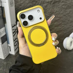 غطاء هاتف حامل MagSafe من PC بجلد بدون إطار، لهواتف iPhone 17 Pro Max، iPhone 17 Pro، iPhone 17، iPhone Air، iPhone 16 Pro Max، iPhone 16 Pro