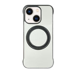 غطاء هاتف حامل MagSafe من PC بجلد بدون إطار، لهواتف iPhone 14 Plus، iPhone 14، iPhone 14 Pro، iPhone 14 Pro Max، iPhone 13 Pro Max، iPhone 13 Pro