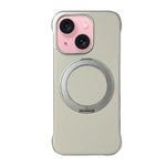 غطاء هاتف حامل MagSafe من PC بجلد بدون إطار، لهواتف iPhone 16 Plus، iPhone 16، iPhone 15 Pro Max، iPhone 15 Pro، iPhone 15 Plus، iPhone 15