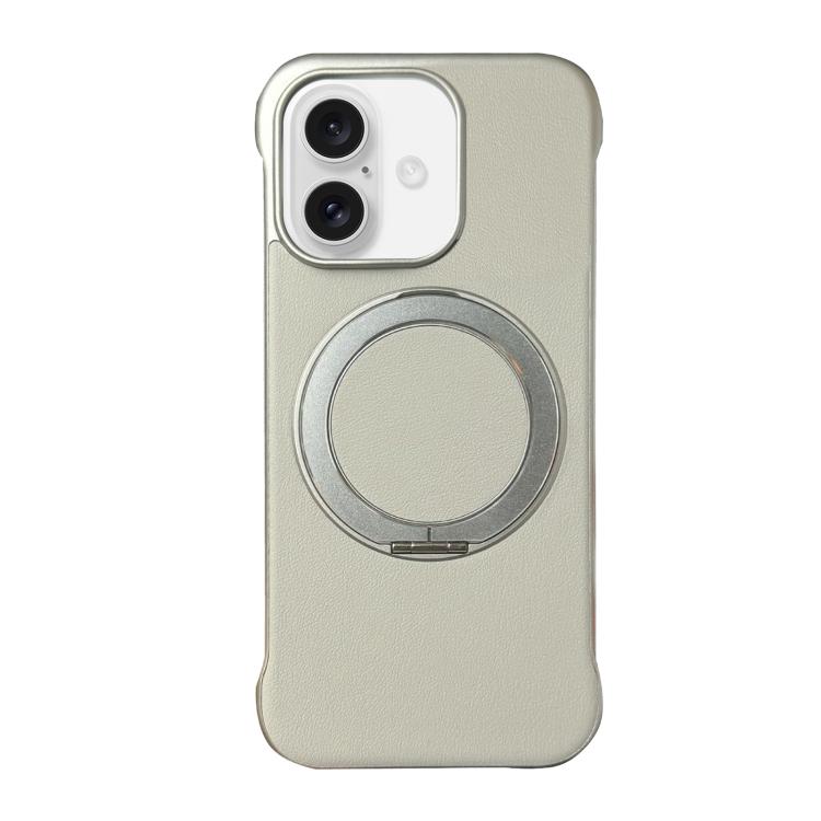 غطاء هاتف حامل MagSafe من PC بجلد بدون إطار، لهواتف iPhone 16 Plus، iPhone 16، iPhone 15 Pro Max، iPhone 15 Pro، iPhone 15 Plus، iPhone 15