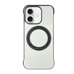 غطاء هاتف حامل MagSafe من PC بجلد بدون إطار، لهواتف iPhone 16 Plus، iPhone 16، iPhone 15 Pro Max، iPhone 15 Pro، iPhone 15 Plus، iPhone 15