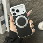 غطاء هاتف حامل MagSafe من PC بجلد بدون إطار، لهواتف iPhone 17 Pro Max، iPhone 17 Pro، iPhone 17، iPhone Air، iPhone 16 Pro Max، iPhone 16 Pro