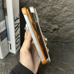 غطاء هاتف حامل MagSafe من PC بجلد بدون إطار، لهواتف iPhone 14 Plus، iPhone 14، iPhone 14 Pro، iPhone 14 Pro Max، iPhone 13 Pro Max، iPhone 13 Pro