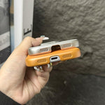غطاء هاتف حامل MagSafe من PC بجلد بدون إطار، لهواتف iPhone 17 Pro Max، iPhone 17 Pro، iPhone 17، iPhone Air، iPhone 16 Pro Max، iPhone 16 Pro