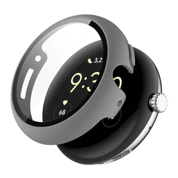 غطاء ساعة PC مدمج مع فيلم زجاج مقسى كامل التغطية من ENKAY Hat-Prince، لساعات Google Pixel Watch 4 مقاس 45مم، لساعات Google Pixel Watch 4 مقاس 41مم