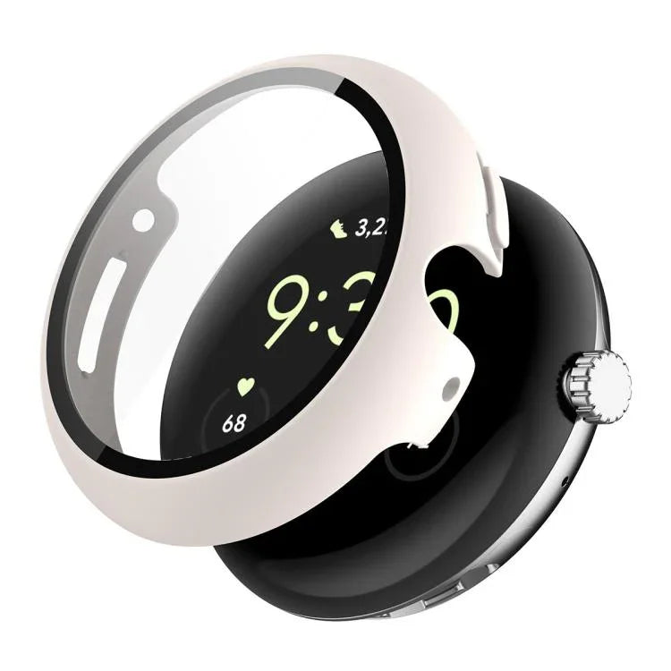 غطاء ساعة PC مدمج مع فيلم زجاج مقسى كامل التغطية من ENKAY Hat-Prince، لساعات Google Pixel Watch 4 مقاس 45مم، لساعات Google Pixel Watch 4 مقاس 41مم