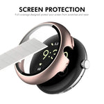 غطاء ساعة PC مدمج مع فيلم زجاج مقسى كامل التغطية من ENKAY Hat-Prince، لساعات Google Pixel Watch 4 مقاس 45مم، لساعات Google Pixel Watch 4 مقاس 41مم