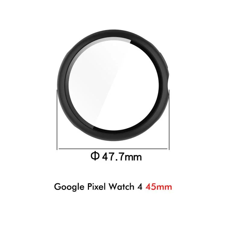 غطاء ساعة PC مدمج مع فيلم زجاج مقسى كامل التغطية من ENKAY Hat-Prince، لساعات Google Pixel Watch 4 مقاس 45مم، لساعات Google Pixel Watch 4 مقاس 41مم