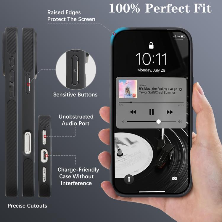 غطاء هاتف MagSafe من ألياف الكربون Kalebol، لهواتف iPhone 17 Pro Max، iPhone 17 Pro، iPhone 17، iPhone Air، iPhone 16 Pro Max، iPhone 16 Pro، iPhone 16 Plus، iPhone 16