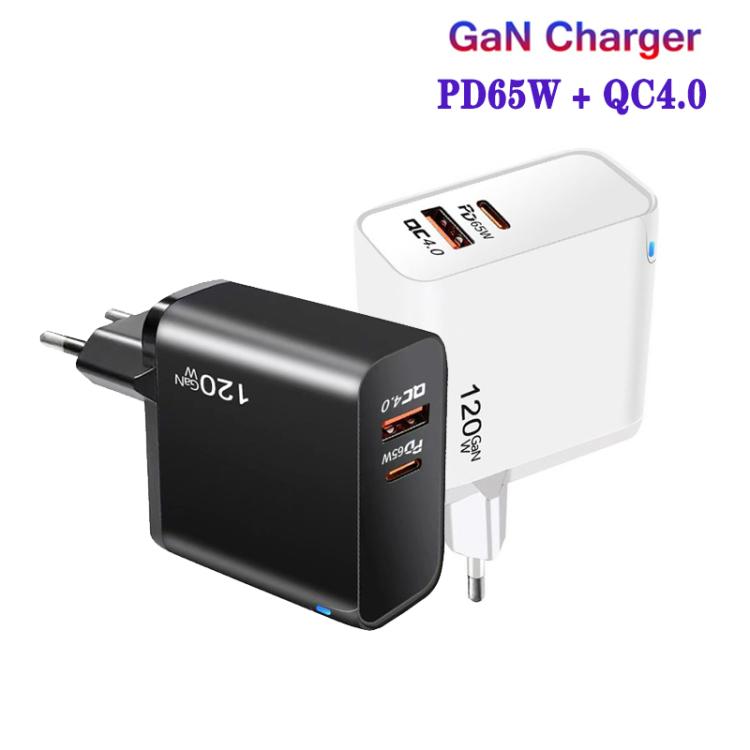 شاحن بروتوكول TE-PD65 GaN PD بقوة 65 واط + QC4.0 USB متوافق بالكامل، قابس أوروبي