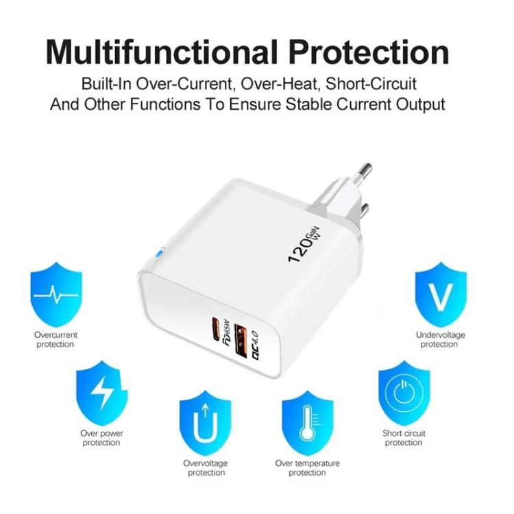 شاحن بروتوكول TE-PD65 GaN PD بقوة 65 واط + QC4.0 USB متوافق بالكامل، قابس أوروبي