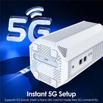 WAVLINK WNF100X3NR-B إصدار عالمي مع فتحة نانو SIM راوتر CPE 5G NR واي فاي 6، المواصفات: قابس الولايات المتحدة، WNF100X3NR-B