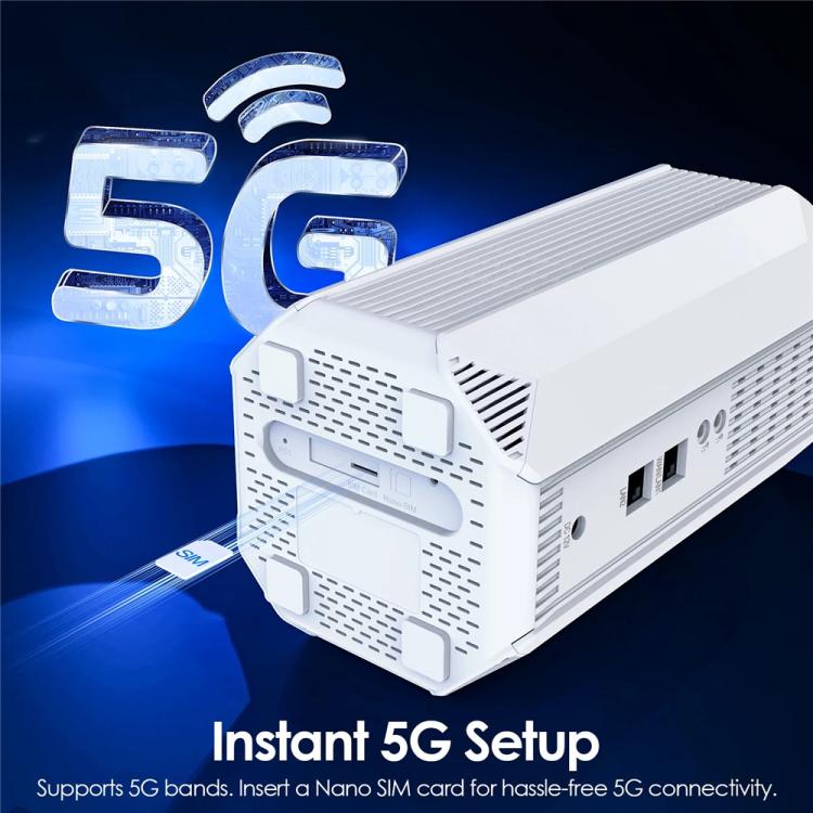WAVLINK WNF100X3NR-B إصدار عالمي مع فتحة نانو SIM راوتر CPE 5G NR واي فاي 6، المواصفات: قابس الولايات المتحدة، WNF100X3NR-B