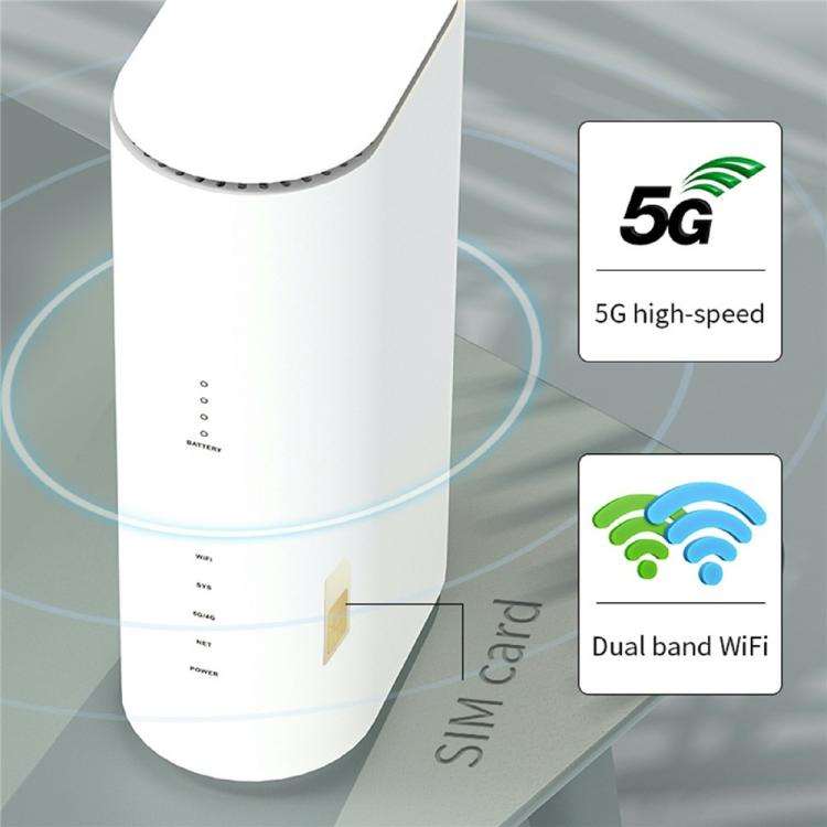 NR500 راوتر CPE 5G مع بطارية 4000 مللي أمبير، فتحة بطاقة SIM، نطاق مزدوج واي فاي 6، مكرر لاسلكي جيجابت، قابس الولايات المتحدة، قابس الاتحاد الأوروبي، قابس المملكة المتحدة