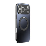 غطاء هاتف مطلي كهربائياً مع MagSafe وحامل دوار 360 درجة وغطاء عدسة، لهواتف iPhone 17 Pro Max وiPhone 17 Pro وiPhone 17 وiPhone Air وiPhone 16 Pro Max وiPhone 16 Pro